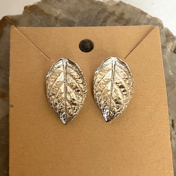 VTG Signed Morrell Sterling Silver 925 Foliage Leaf Earrings - Picture 12 of 16